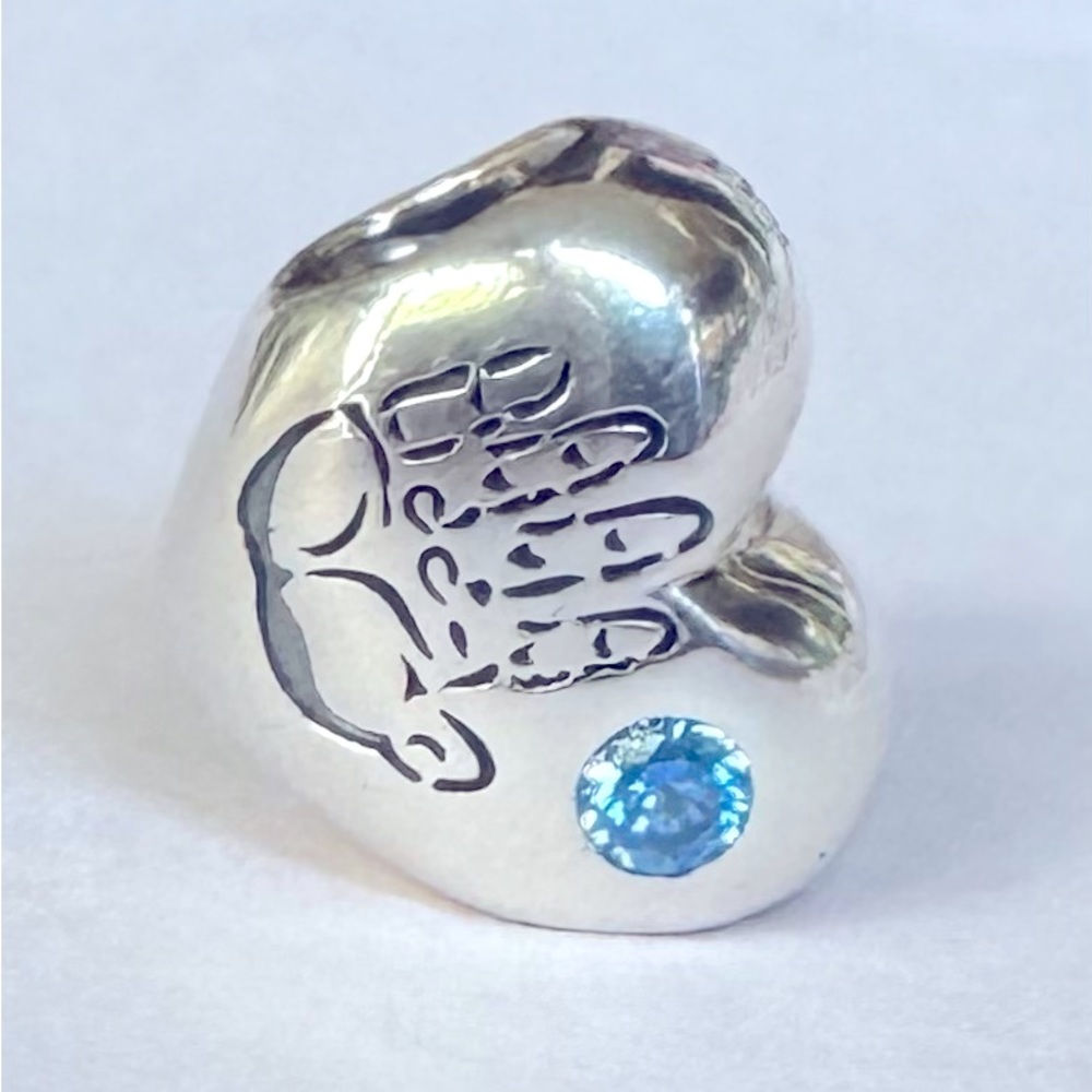 Genuine Pandora Sterling Silver 925 “Its A Boy”Blue CZ Heart Charm